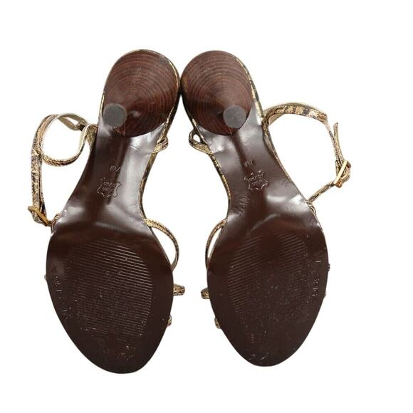 Via Spiga Shoes Womens 7 Pumps Strappy Heels Lace Print Leather Formal Going Out - Picture 12 of 15